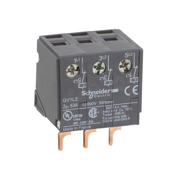 SCHNEIDER - Current Limiter Module, Tesys GV2, On Device Mounting, Supplier Part Number: GV1L3 Qatar