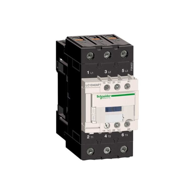 SCHNEIDER - Contactor 40A 3P 440V 1No + 1Nc, Supplier Part Number: LC1D40AP7 Qatar
