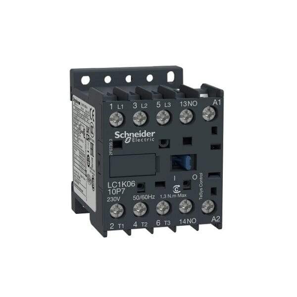 SCHNEIDER - Contactor - TeSys K - 3P - AC-3/AC-3e - 440V 6A - Aux. 1NO, 24V AC Coil-  Supplier Part Number: LC1K0610B7 Qatar