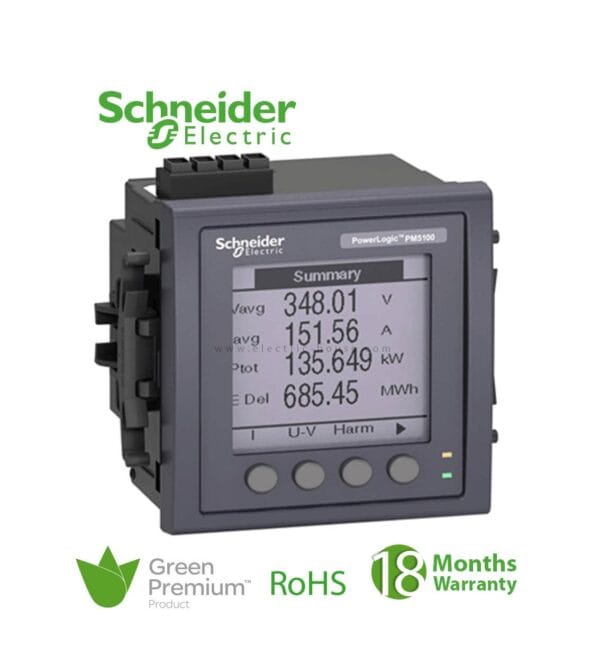 SCHNEIDER - Pm5100 Powermeter W/O Modbus, Upto 15Th H, 1Do 33Alarms, Flush Mount, Supplier Part Number: METSEPM5100 Qatar