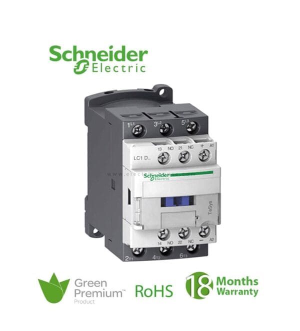 SCHNEIDER - Tesys D Contactor, 3P(3 No), AC-3, = 440 V 12 A, 24 V AC Coil, Supplier Part Number: LC1D12B7 Qatar