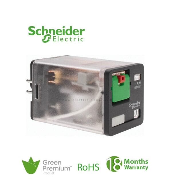 SCHNEIDER - Universal Plug-In Relay, Zelio Rum, 3 C/O, 24 V DC, 10 A, Supplier Part Number: RUMC31BD Qatar