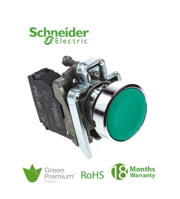 SCHNEIDER - Green Flush Complete Pushbutton ?22 Spring Return 1No Unmarked, Supplier Part Number: XB4BA31 Qatar