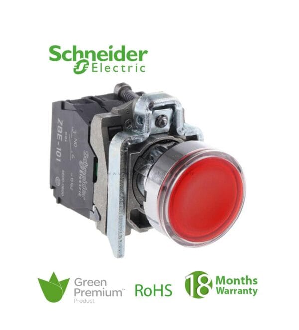 SCHNEIDER - Red Flush Complete Pushbutton ?22 Spring Return 1Nc Unmarked, Supplier Part Number: XB4BA42 Qatar
