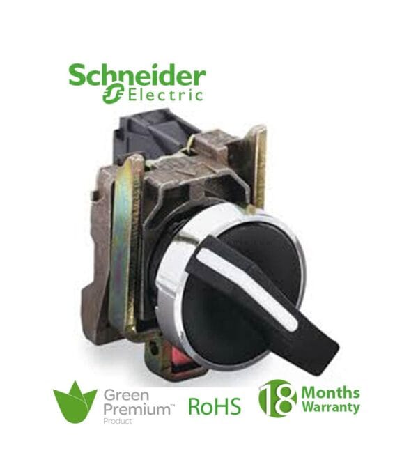 SCHNEIDER - Black Selector Switch ?22 2-Position Stay Put 2No 600V, Supplier Part Number: XB4BD33 Qatar