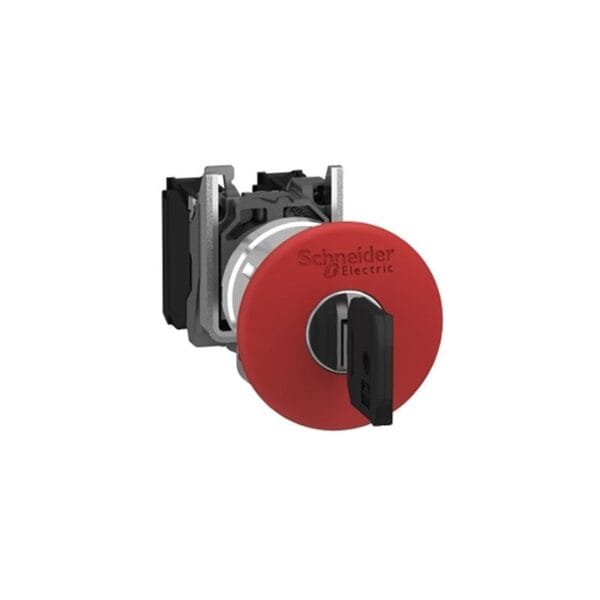 SCHNEIDER - Emergency Stop Push Button, Harmony XB4, Metal, Red Mushroom 40mm, 22mm, Trigger Latching Key Release, 1NC, Supplier Part Number: XB4BS9442 Qatar