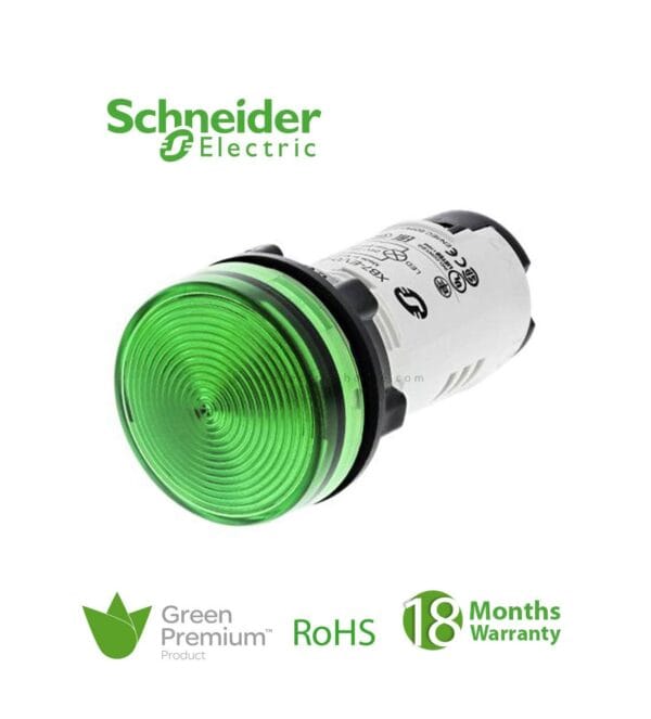 SCHNEIDER - Pilot Light, Led, Green, 230V, Supplier Part Number: XB7EV03MP Qatar