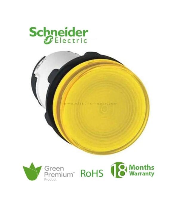 SCHNEIDER - Round Pilot Light ?22, Yellow, Ba 9S, 250 V, Screw Clamp Terminals, Supplier Part Number: XB7EV65P Qatar