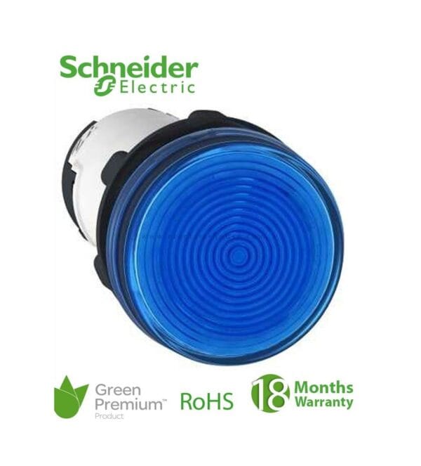 SCHNEIDER - Round Pilot Light ?22, Blue, Ba 9S Base, 250 V, Screw Clamp Terminals, Supplier Part Number: XB7EV66P Qatar