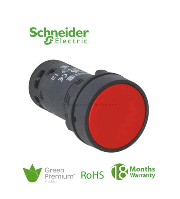 SCHNEIDER - Push Button, Spring Return, Red, 1Nc, Supplier Part Number: XB7NA42 Qatar