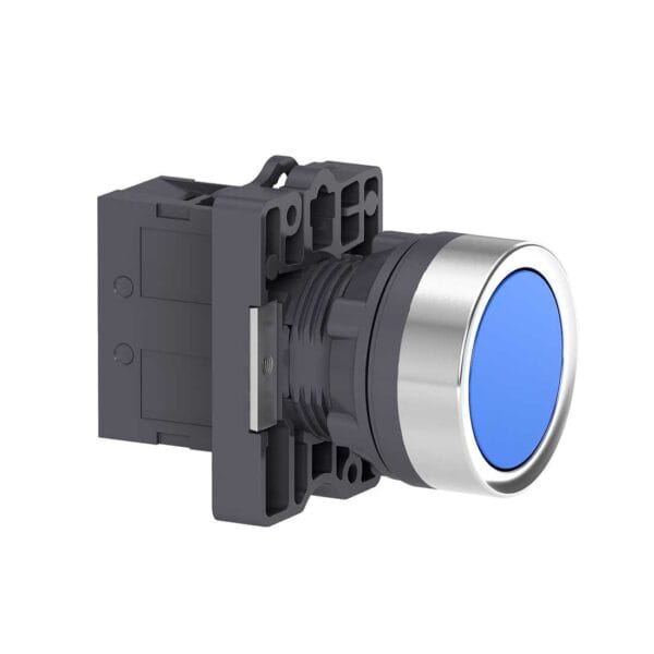 SCHNEIDER - Round Blue Push-Button ? 22, Flush Spring Return, 1No, Supplier Part Number: XA2EA61 Qatar