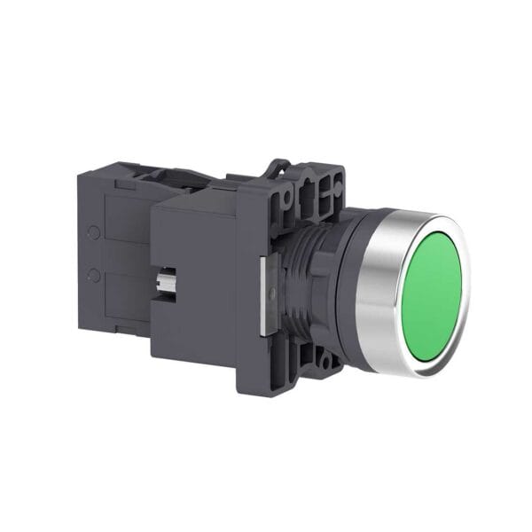 SCHNEIDER - Green Flush Complete Illum Push-Button, ?22, Flush, 24V AC/DC, 1No, Supplier Part Number: XA2EW33B1 Qatar