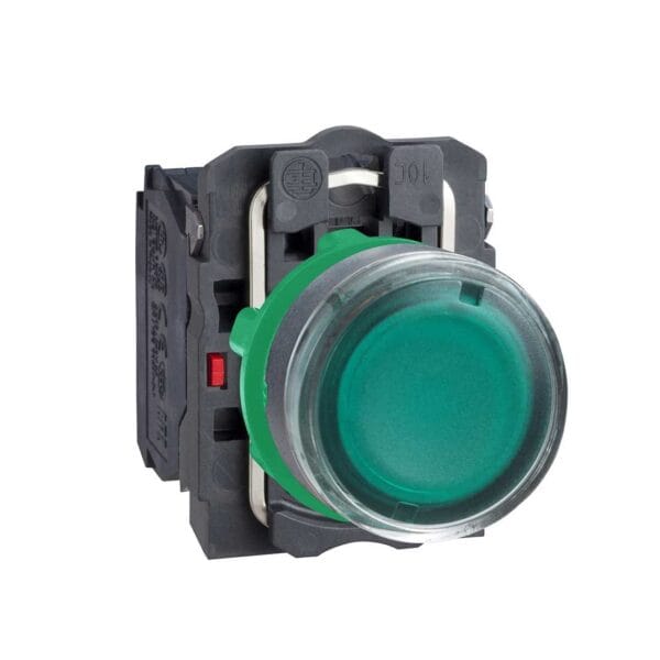 SCHNEIDER - Green Flush Complete Illum Pushbutton ?22 Spring Return 1No + 1Nc 220-240V, Supplier Part Number: XB5AW33M5 Qatar