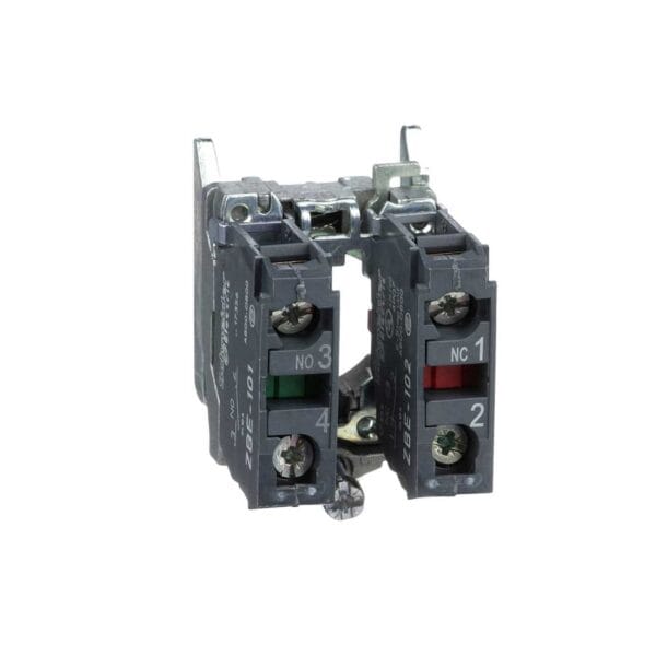 SCHNEIDER - Single Contact Block With Body/Fixing Collar 1No + 1Nc Screw Clamp Terminal, Supplier Part Number: ZB4BZ105 Qatar