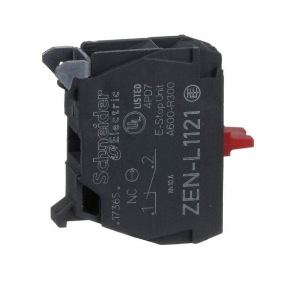 Schneider - Single Contact Block, Harmony XALD, XALK, Silver Alloy, Rear Mounting, Screw Clamp Terminal, 1N, Supplier Part Number: ZENL1121 Qatar